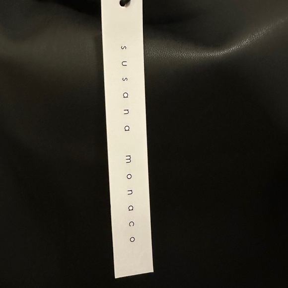 Susana Monaco XS Faux Leather Black Pencil Skirt NWT - Picture 5 of 9